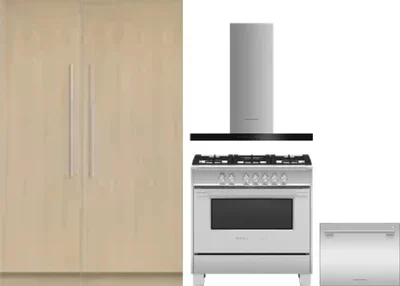 5 Piece Package Includes Refrigerator, Freezer, Range, Hood And Dishwasher